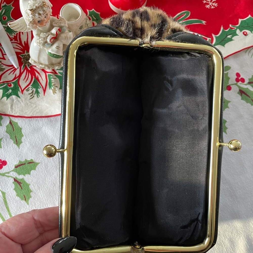 Amazing vintage 1950s Leopard Clutch Purse glam elegant pinup rockabilly - Picture 5 of 8